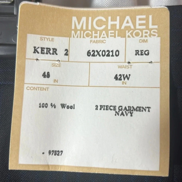 Michael Michael Kors 100% Wool Size 48 X 42W Men’s Suit Black Navy Stripped NWT - Picture 16 of 16